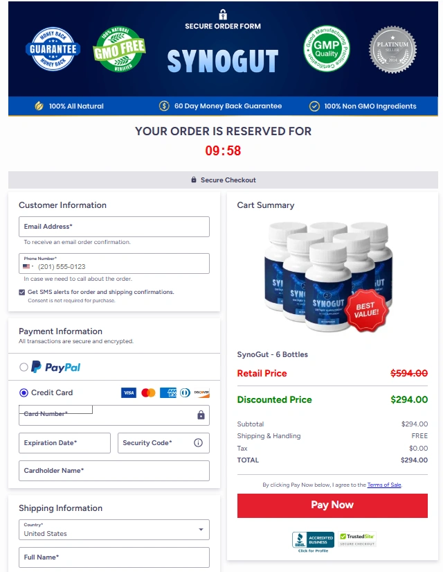 Synogut Order Page